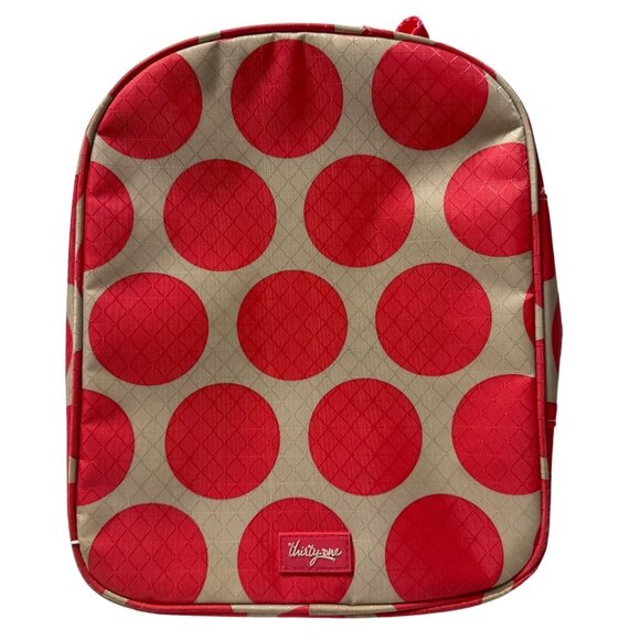 Thirty-One Chillicious THERMAL Zipper Lunchbox Cream With Pink Polka Dots - Picture 1 of 10